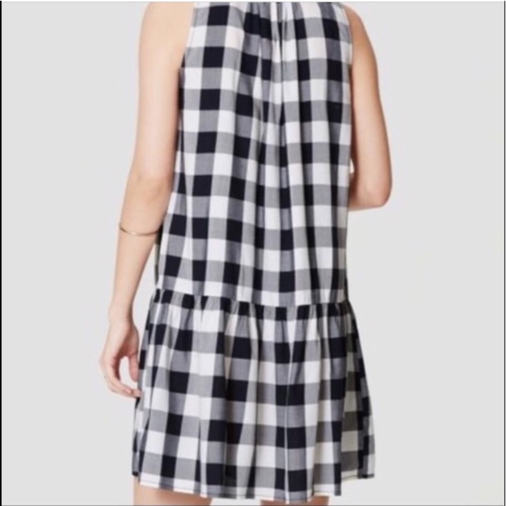 ❌SOLD Loft Dress Black & White Sleeveless Drop Waist Loose Fit Large Petite